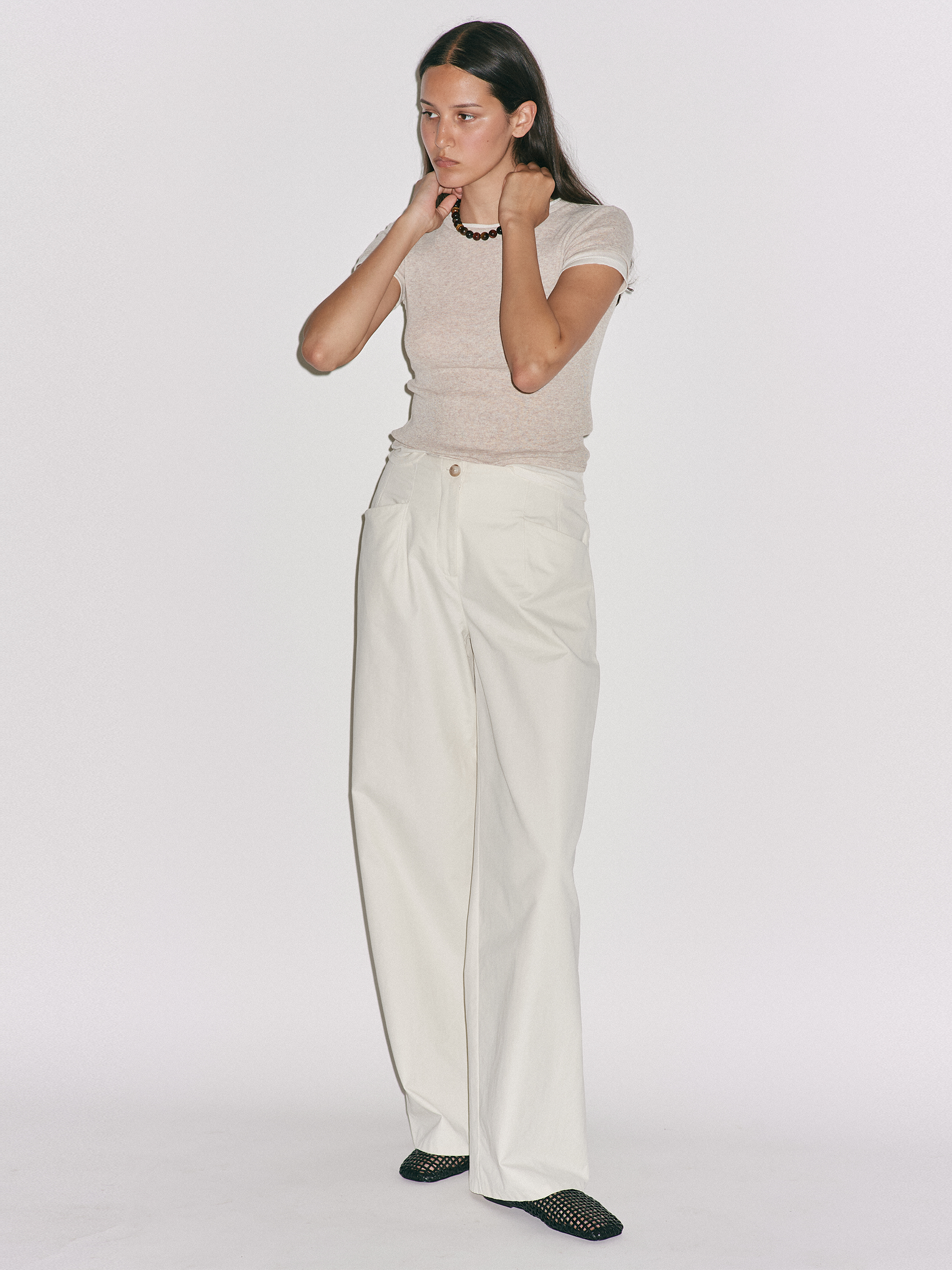 ボトムスその他 TheLatest Wide white Billie trousers The Billie Trousers